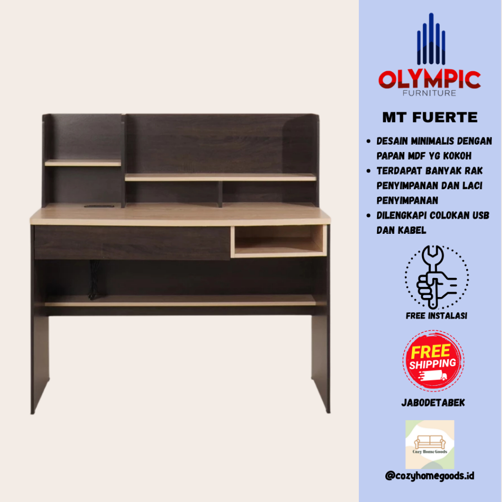 Meja Kantor - Olympic MT FUERTE - Meja Minimalis - Kerja - Belajar - Meja Tulis