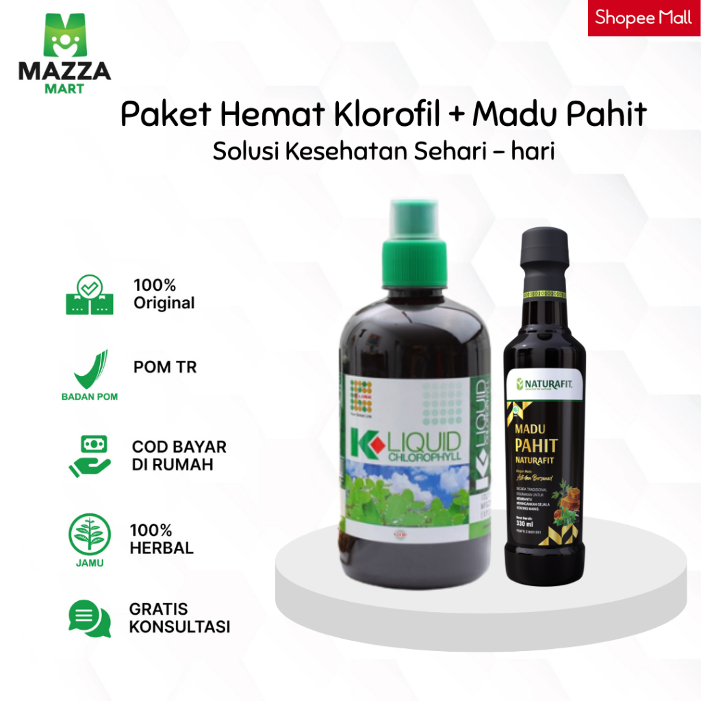Beli 1 Gratis 1 Madu Pahit Naturafit Obat Diabetes K-Liquid Chlorophy K-Link Klorofil Reaksi Cepat
