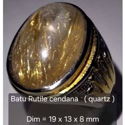 Batu rutile cendana rambut emas