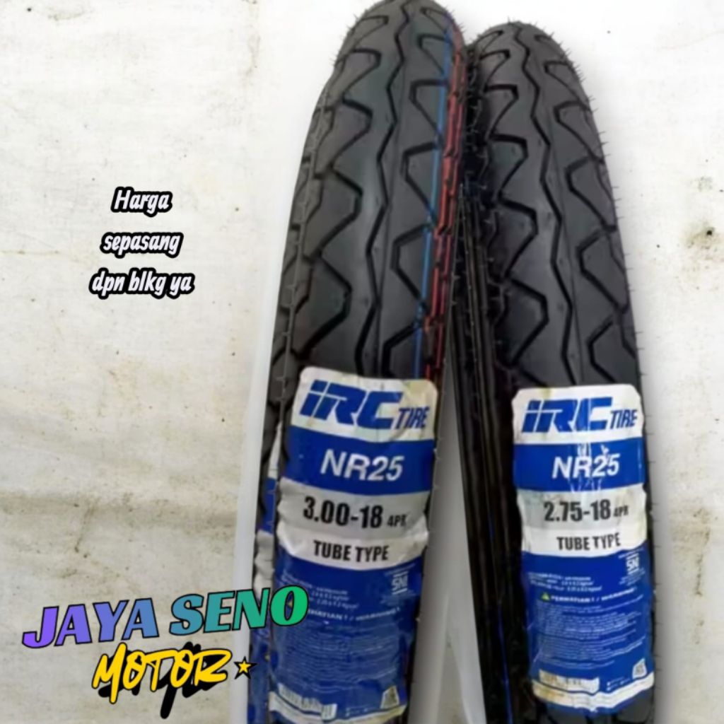 SEPASANG BAN LUAR MOTOR IRC NR 25 RING 18 RX KING UKURAN 275-18 & 300-18 TUBETYPE