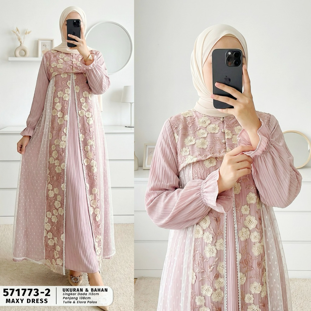 Haruma Maxy Dress || Gamis mewah elegan