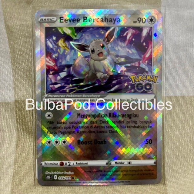 Pokemon TCG Indonesian Eevee Bercahaya S10b 055/071 K Pokemon GO