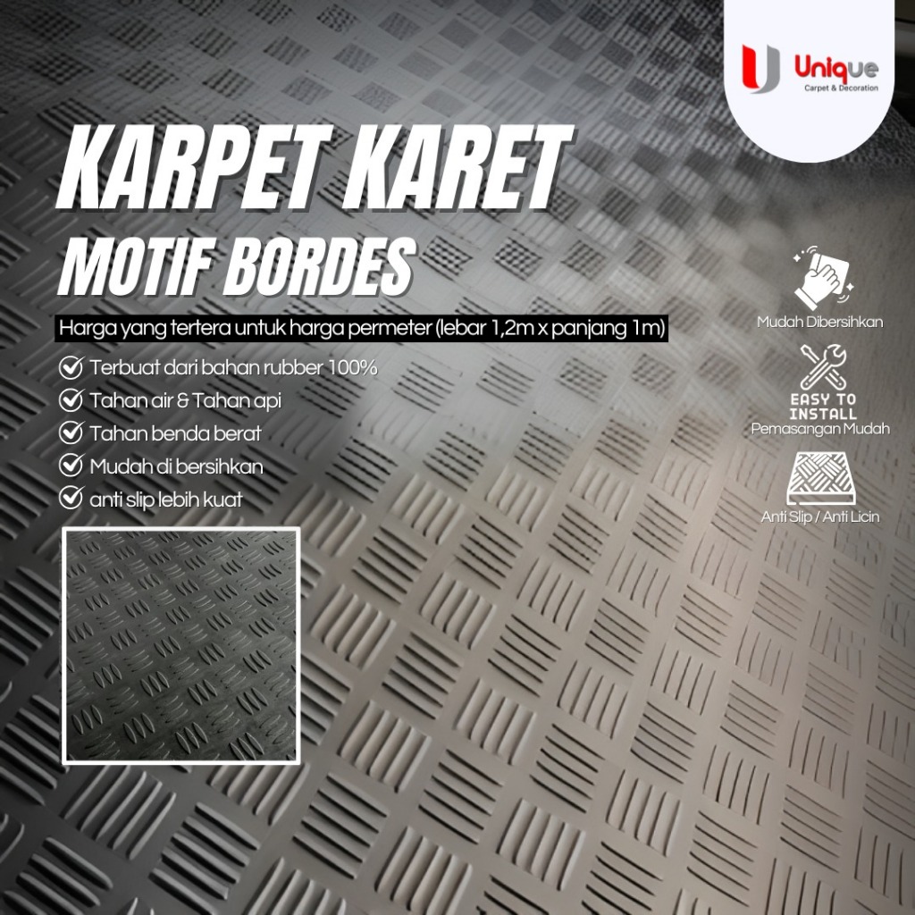 Jual Karpet Karet Anti Slip Bordes / Jual Karpet Karet Untuk Rumah Sakit / Jual Karpet Karet Motif