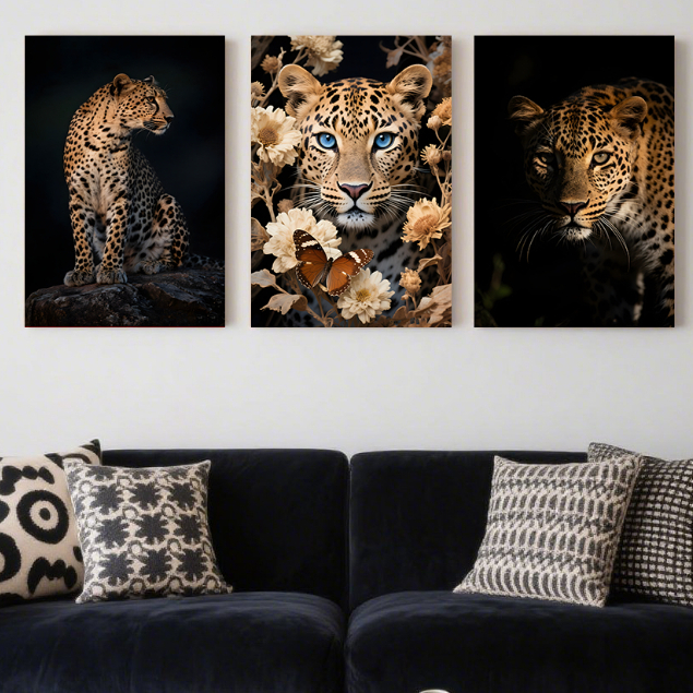 Hiasan Poster Dinding Kayu Desain Wild Animal Vintage Wall Decor Minimalis