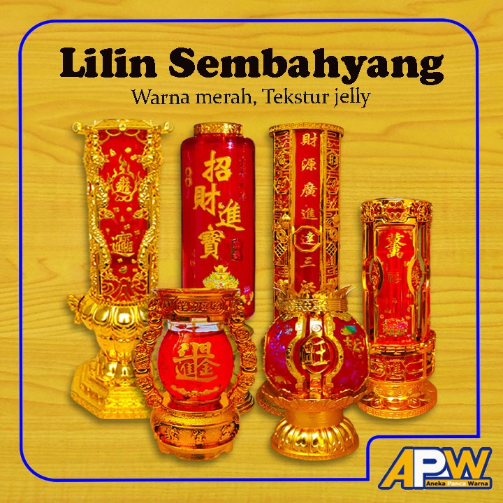 Lilin Jelly Sembahyang Motif / Lilin Jelly Merah Gelas Sembahyang Imlek