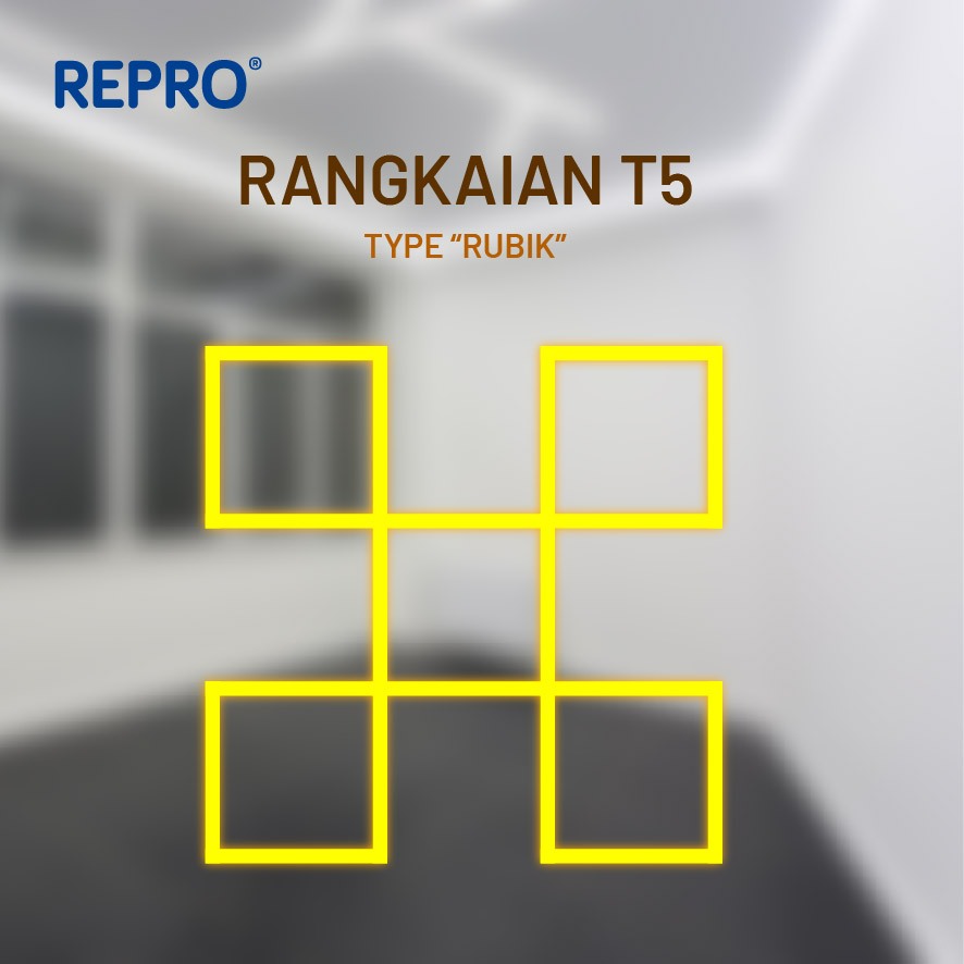 REPRO Rangkaian Lampu LED T5 RUBIK All in Connector Lampu Adaptor Kabel