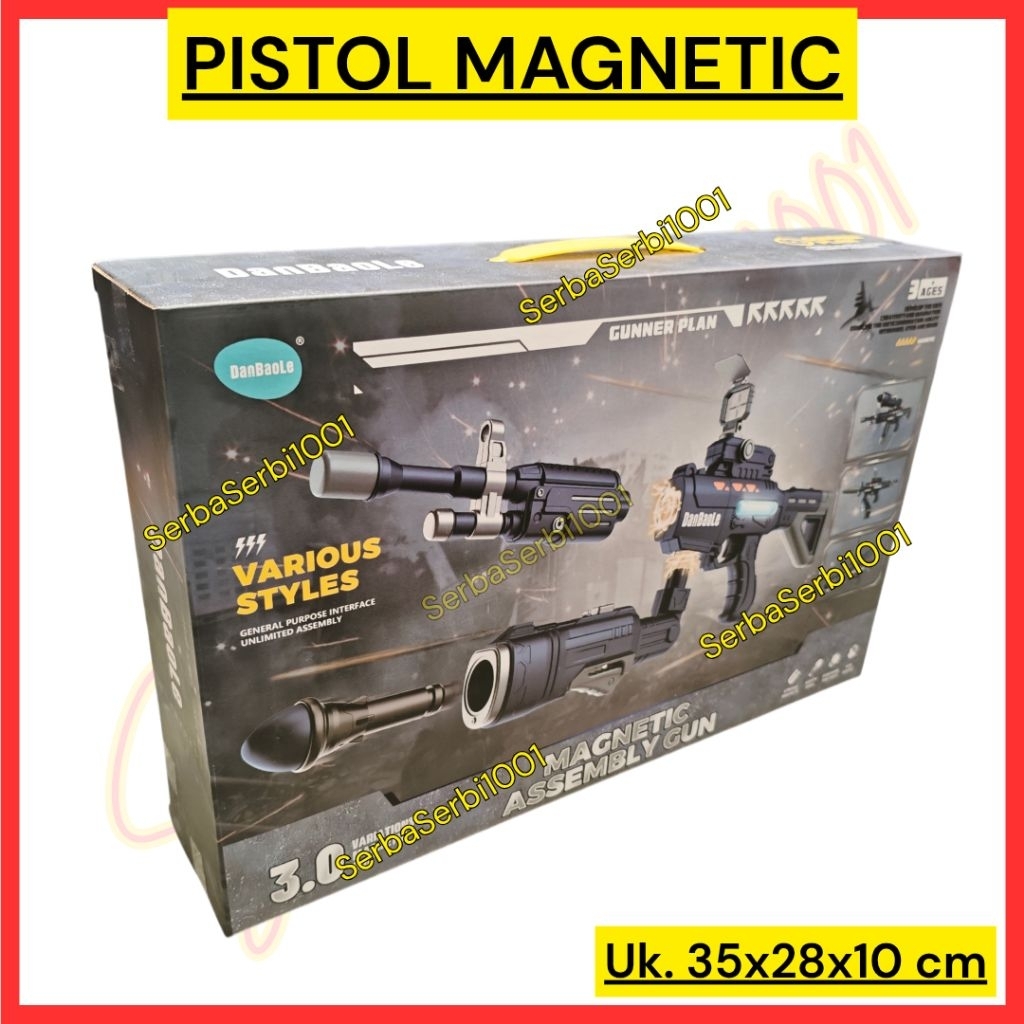 MAGNETIC GUN / MAGNETIC ASSEMBLY GUN / MAINAN PISTOL ANAK PREMIUM