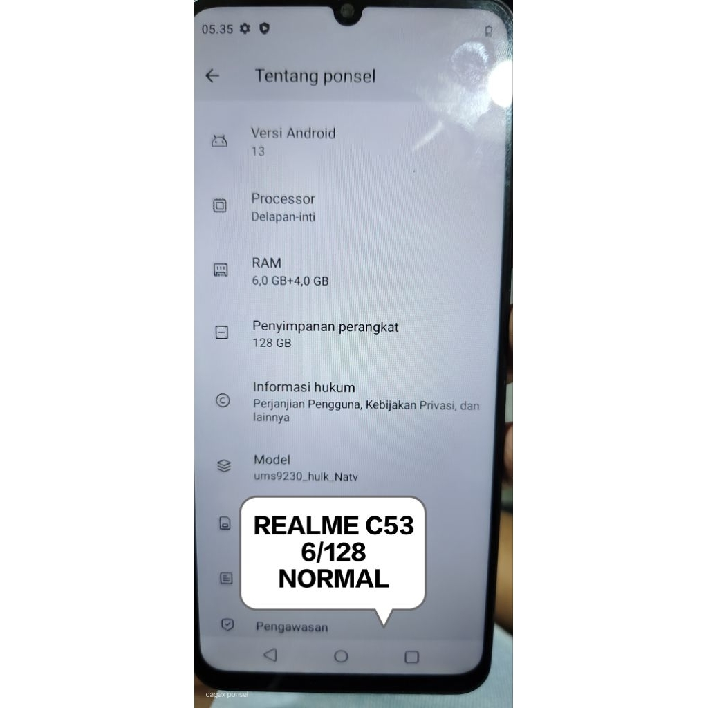 Wibawa Otomotif Mesin Realme C51 Realme C53 8/256 Normal Bergaransi