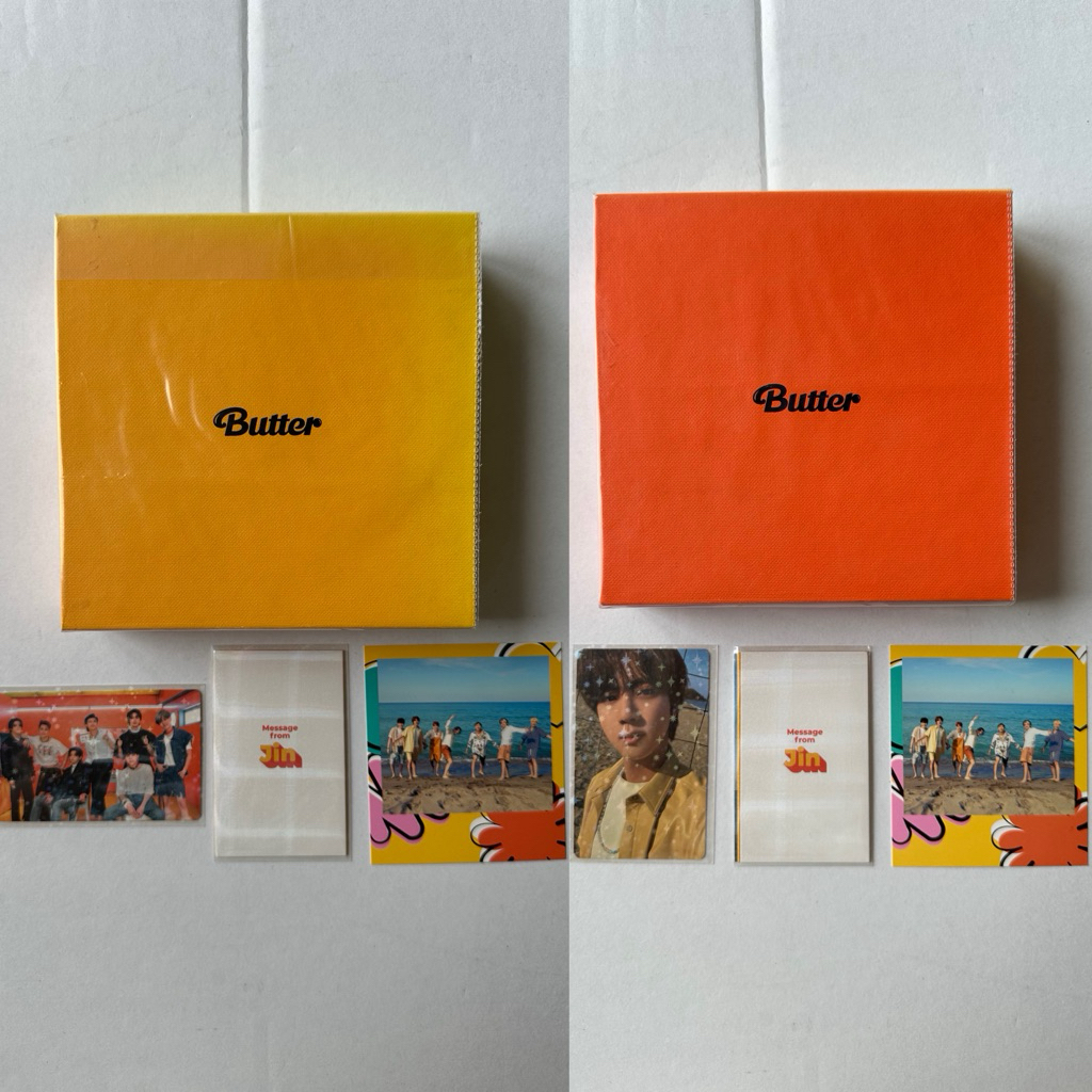 Album BTS bangtan butter peaches cream ver full set unsealed pc ot7 message card jin pc jin polaroid