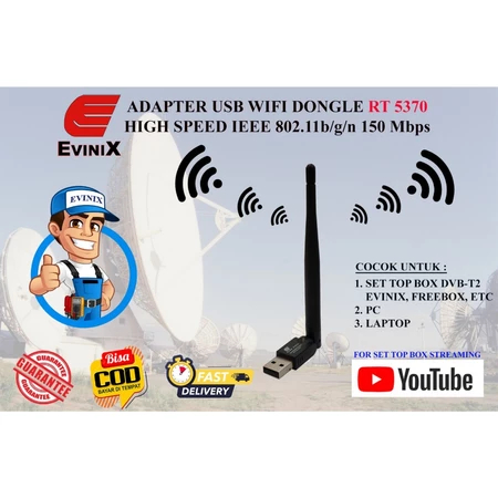 Dongle Wifi Evinix RT5370 USB WIFI Adapter untuk PC STB Receiver Parabola