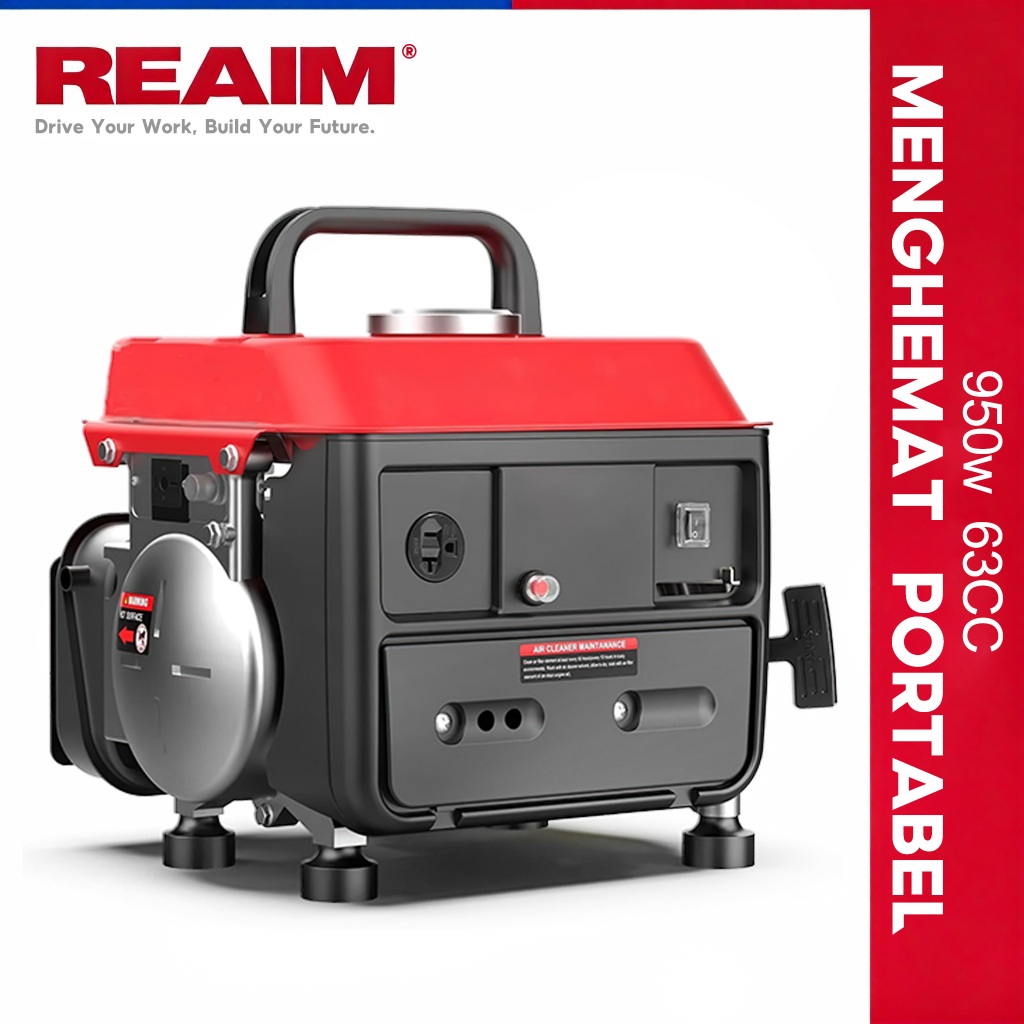 REAIM Mesin Genset Mini Portable 950 Watt Generator Gasoline
