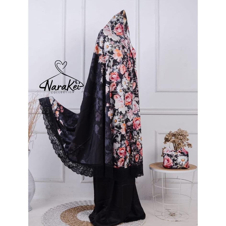 Mukena Dewasa Armani Silk Premium Jumbo Warna Hitam