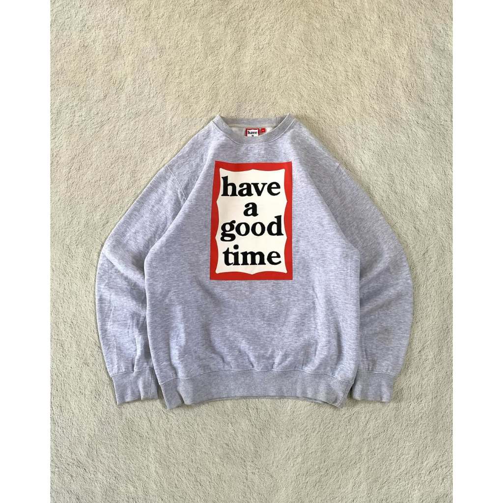 Sweater Have a Good Time Red Frame Abu Misty Premium Streetwear Pria Wanita Unisex Size M-2XL