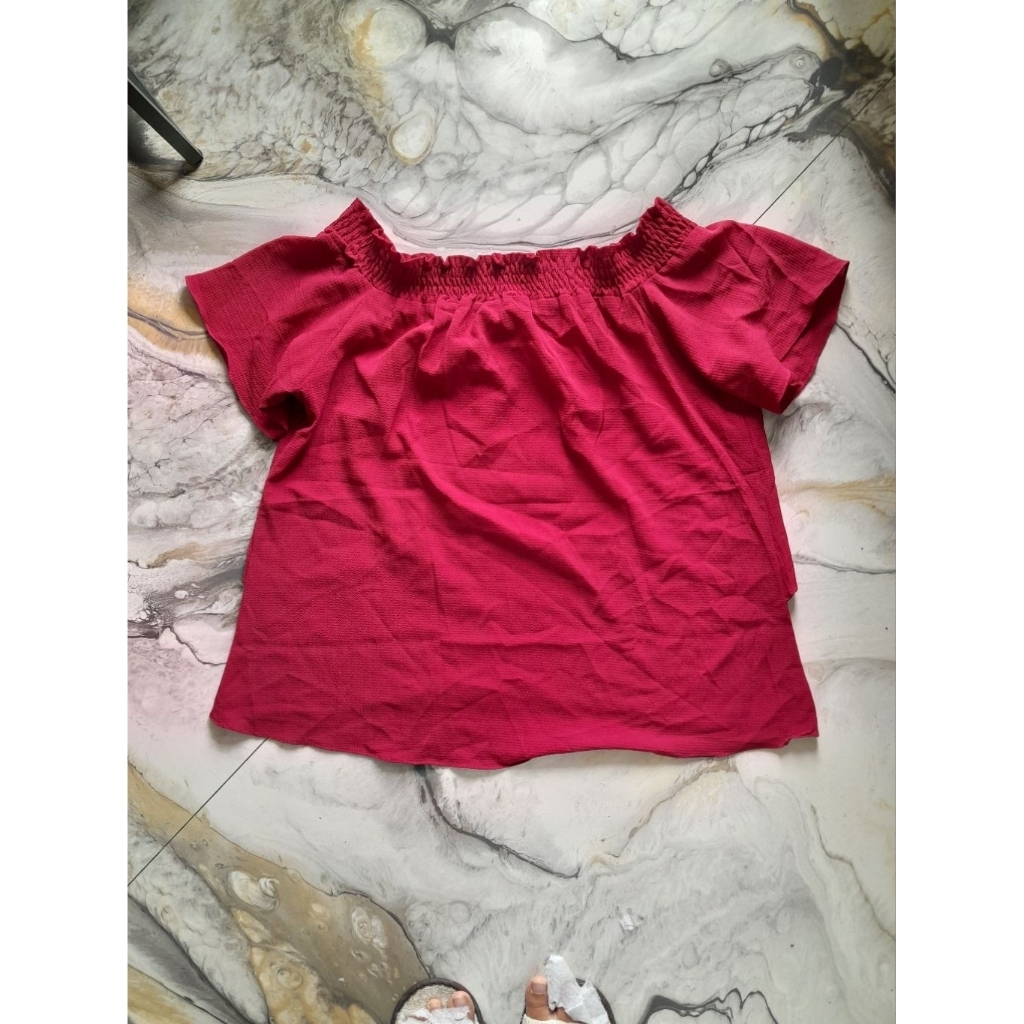 Blouse Sabrina Jumbo Maroon, Blouse Jumbo