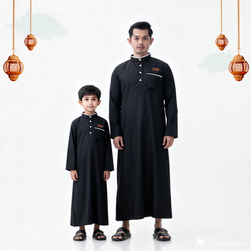 Koko Couple ayah dan Anak Laki Laki || Jubah Pria Premium Baju Gamis Pria Sarimbit Lebaran