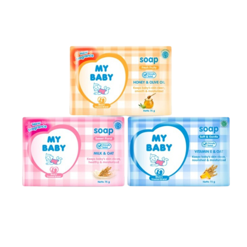 MY BABY Bar Soap 60gr Sabun Mandi Bayi Sweet Floral Care & Protect / Fresh Fruity