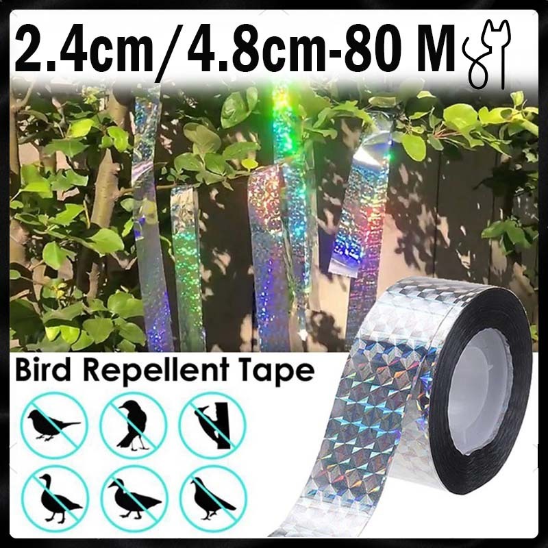 80m Pita Pengusir Burung Pengusir Burung Tali Silver Pengusir Burung Pita Perak Pengusir Burung