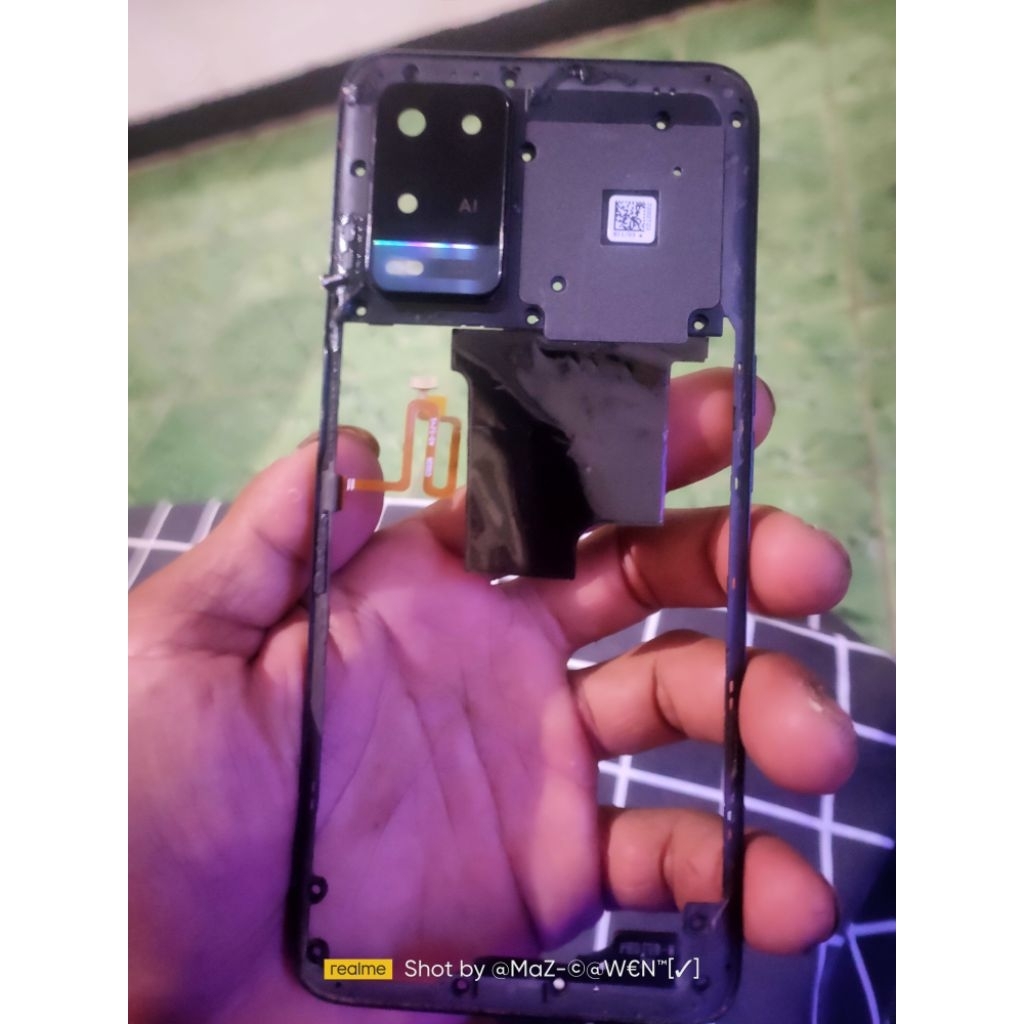 frame tengah copotan berikut Finger print Original plus tutup casing Oppoa54