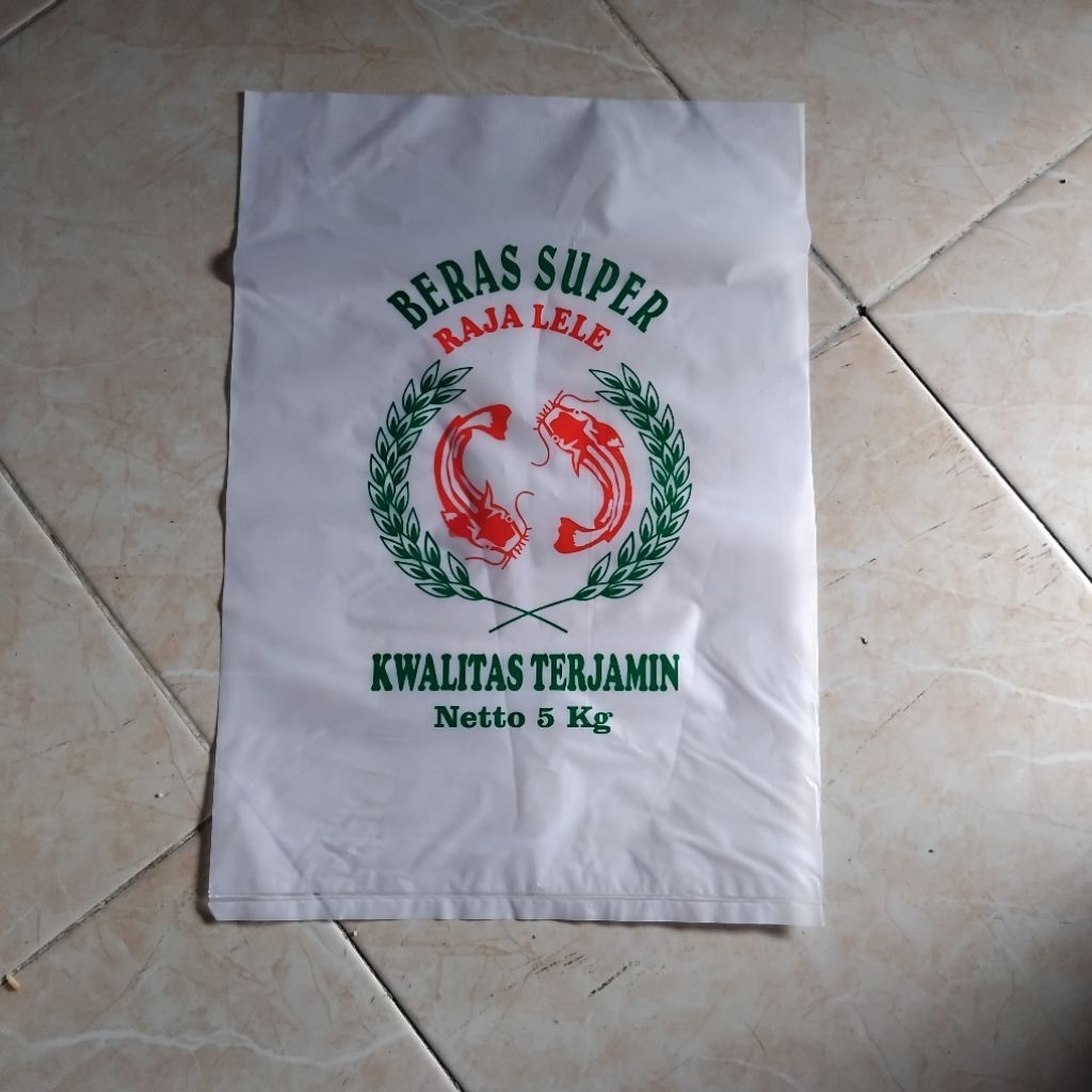Plastik beras kemasan 5kg sablon cap rajalele jenis Hd