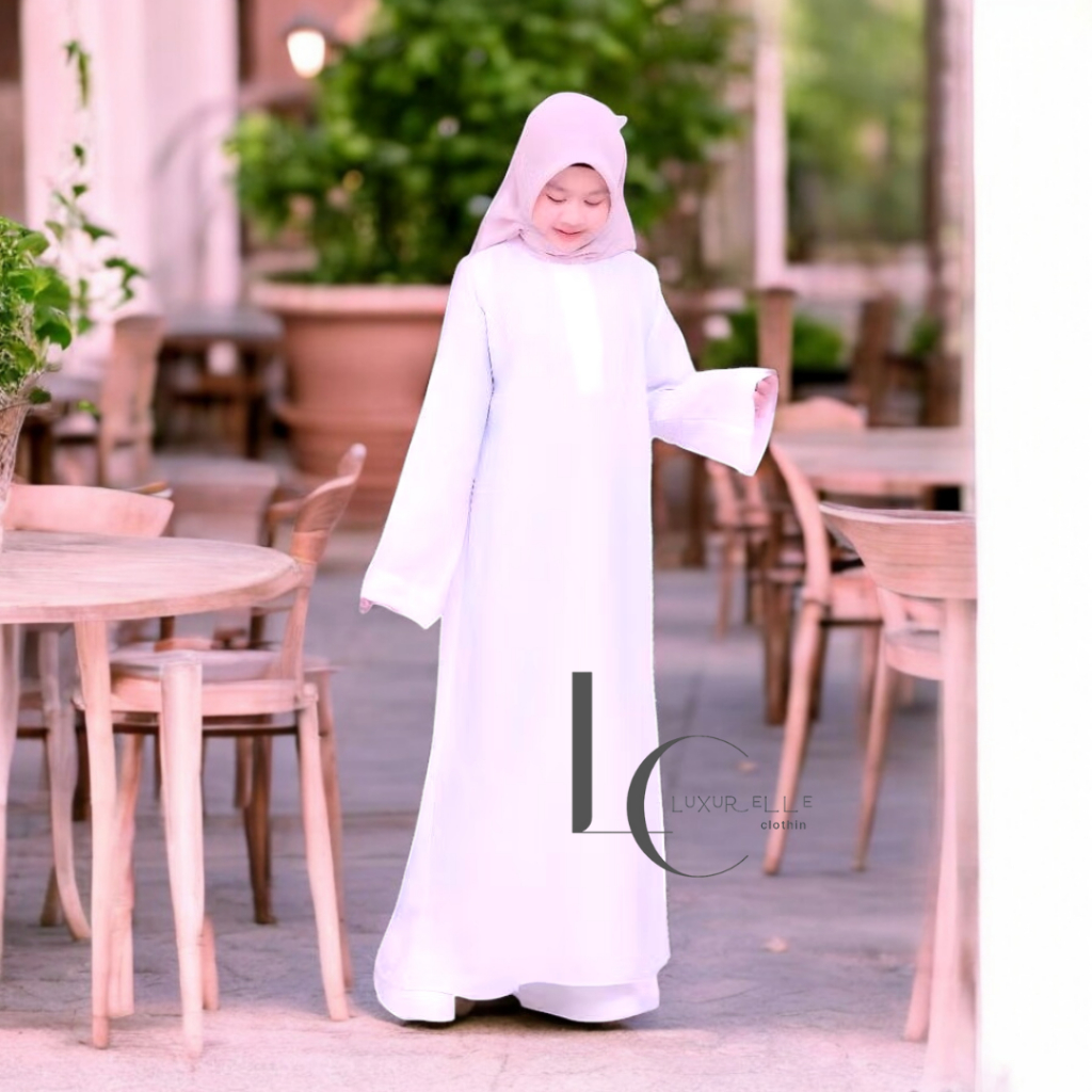 (Bisa COD) Abaya Anak Turki polos kekinian Wolpis Premium Umur 5 - 13 Tahun - Dress Gamis Abaya Anak