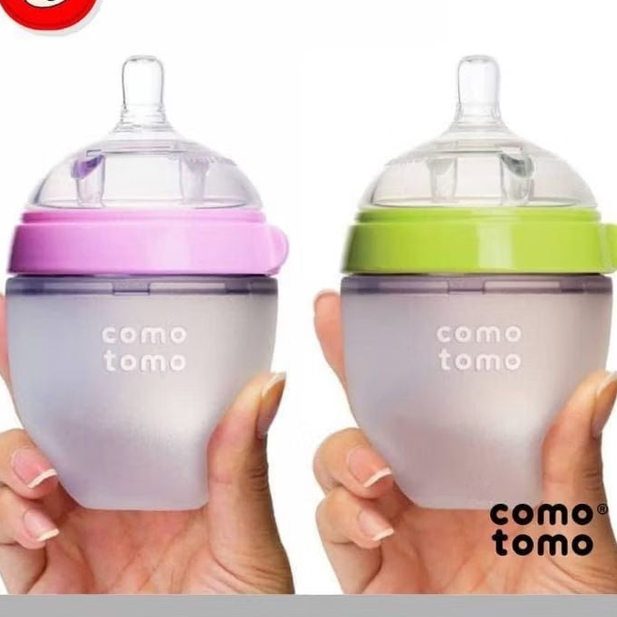 Comotomo Botol Susu Bayi Silicon Anti Kolik 150ml 250ml Single Pink Green/ Botol Como Tomo Isi 1 / C