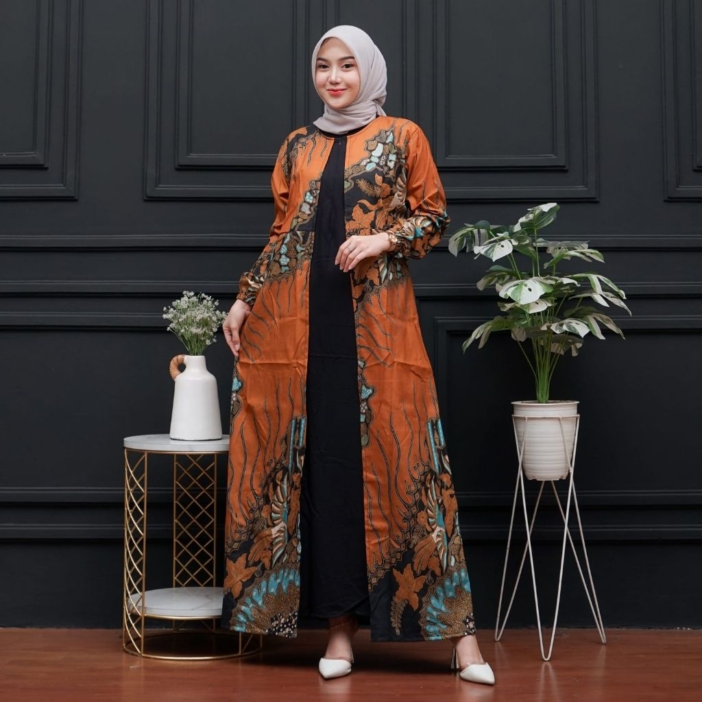 Gamis Batik Jetblack Busui Jumbo LD100 LD110 LD120 LD130 Baju wanita Muslimah kombinasi Rayon Twill