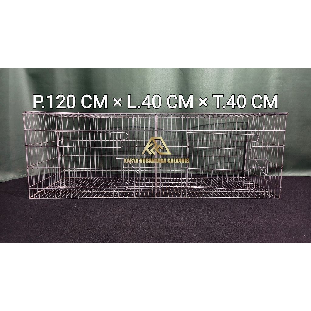 KANDANG BOX GALVANIS P.120 CM × L.40 CM × T.40 CM KELINCI DOC AYAM DOD BEBEK BURUNG DARA