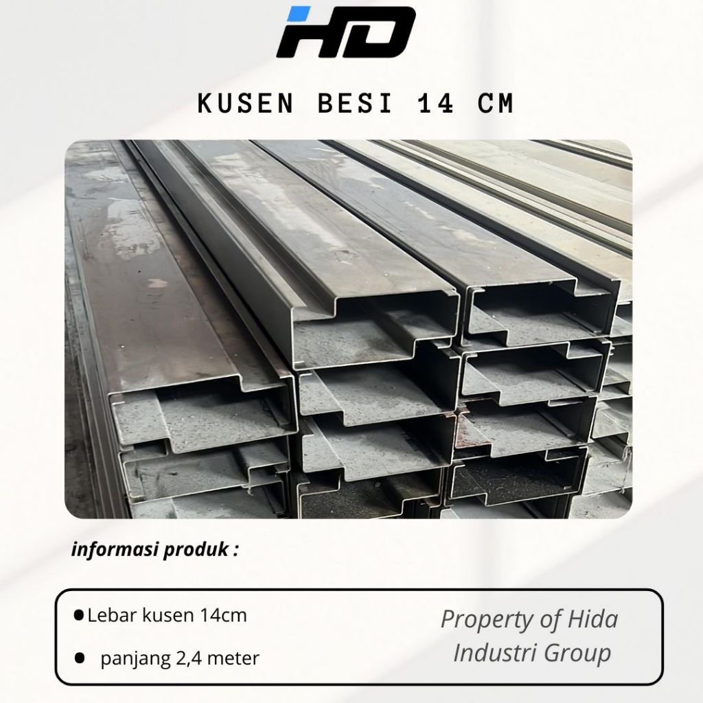 (PROMO)Kusen Besi 14cm dan 12cm / Kusen Besi Pintu jendela 2,4 meter tebal 1,3