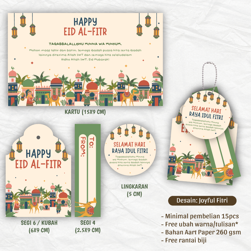 Custom Hang Tag Souvenir Hampers Ramadan / Hang Tag Kue Lebaran by Odmene