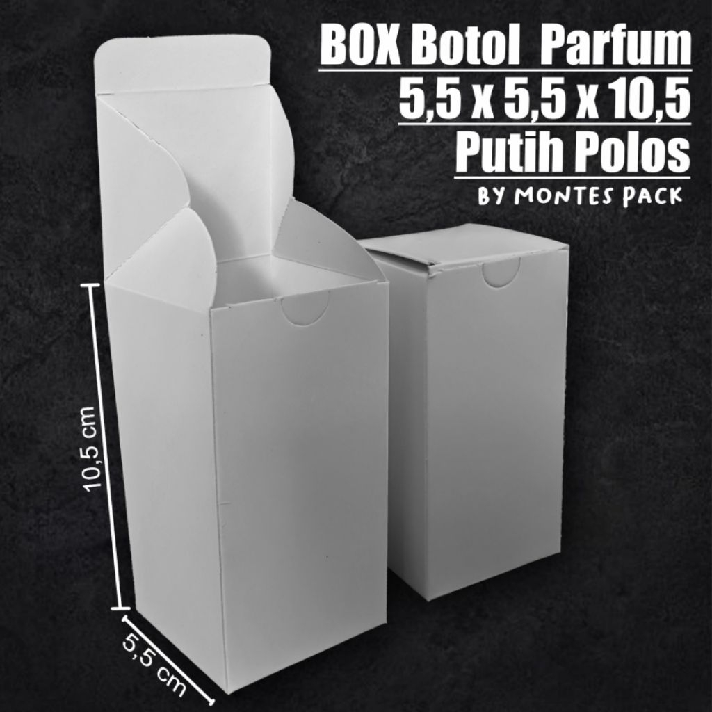 Box Botol parfum 50ml Chluoe / Byredo / hertic putih polos / 5,5x5,5x10,5