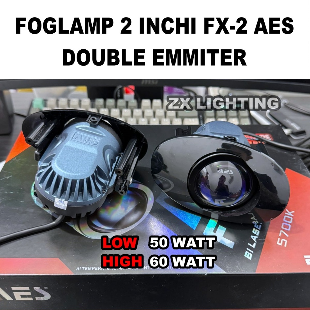 Foglamp 2 inchi Bilens Bi laser LED Projector Lens Biled AES Foglamp FX-2 Mini 2 Inch 5700 Kelvin Do