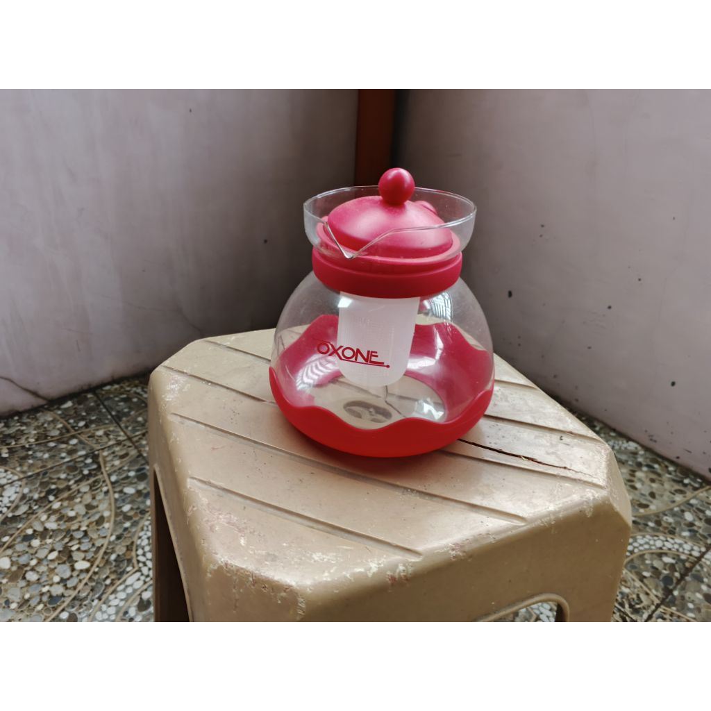 Teko Ceret Kaca Teh Saring Kopi Oxone