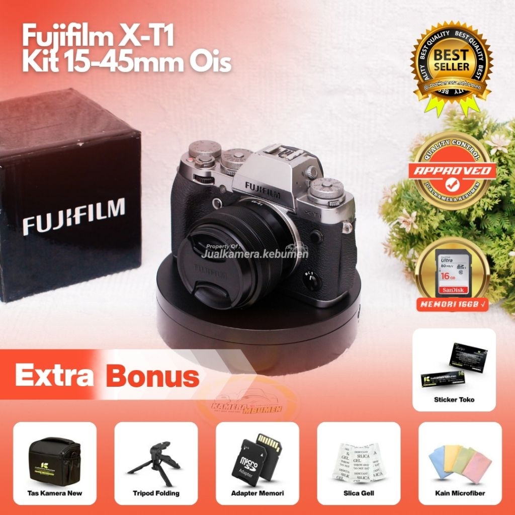[KAMERA MIRRORLESS] FUJIFILM XT1 SILVER NORMAL SIAP PAKAI / FUJIFILM XT1 / FUJIFILM X-T1 KIT 15-45MM