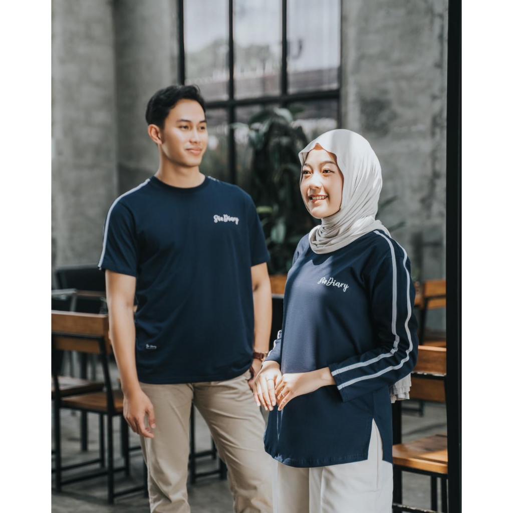 Six Diary Couple Keluarga Kaos Atasan Couple Sarimbit Keluarga Aline Navy