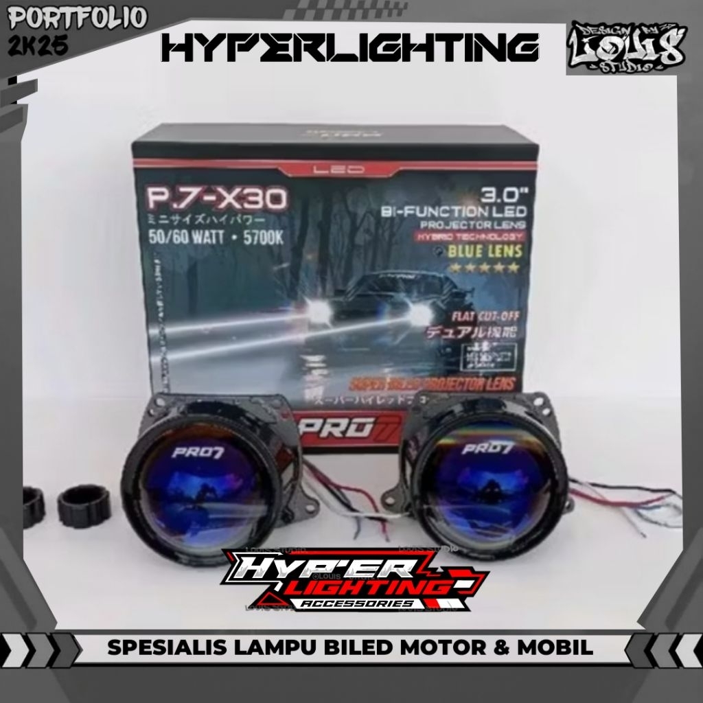Lampu kendaraan projector biled PRO7 P.7-X30