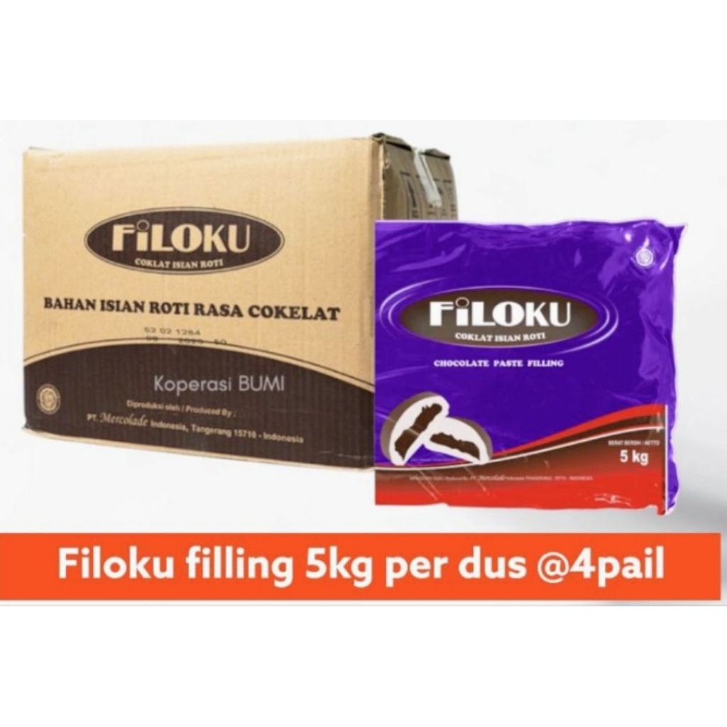 1KARTON SELAI COKLAT FILOKU 5KG ISI 4PCS / FILOKU SELAI COKLAT