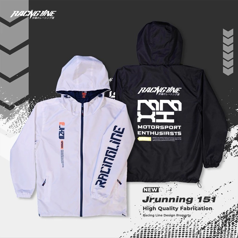 Jaket Running Racing Line J Run 151 Bahan Parasut