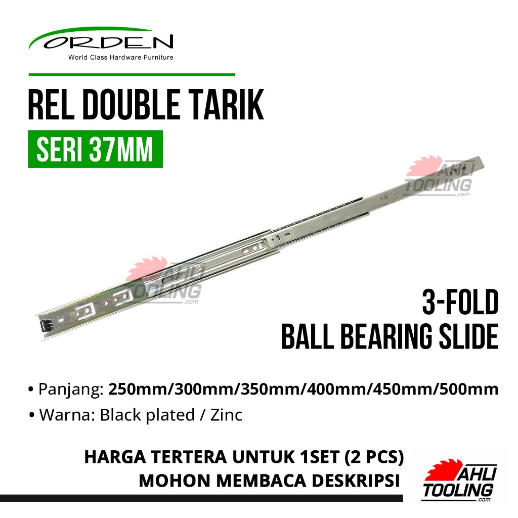 Rel Double Extension 37 MM Orden - Rel Laci Double Tarik Teleskopik Premium Seri 37 MM Orden
