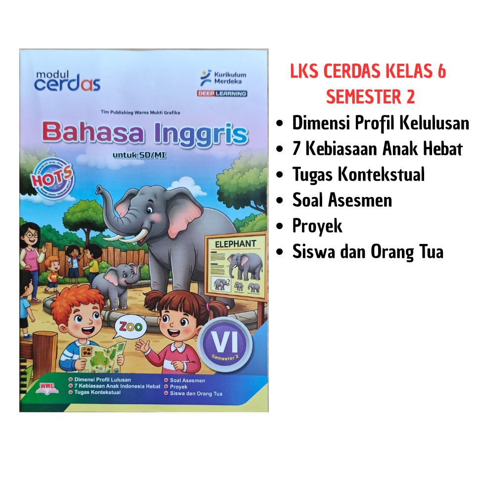 LKS Cerdas Bahasa Inggris Kelas 6 Semester 2 Kurikulum Merdeka Latihan Soal BW