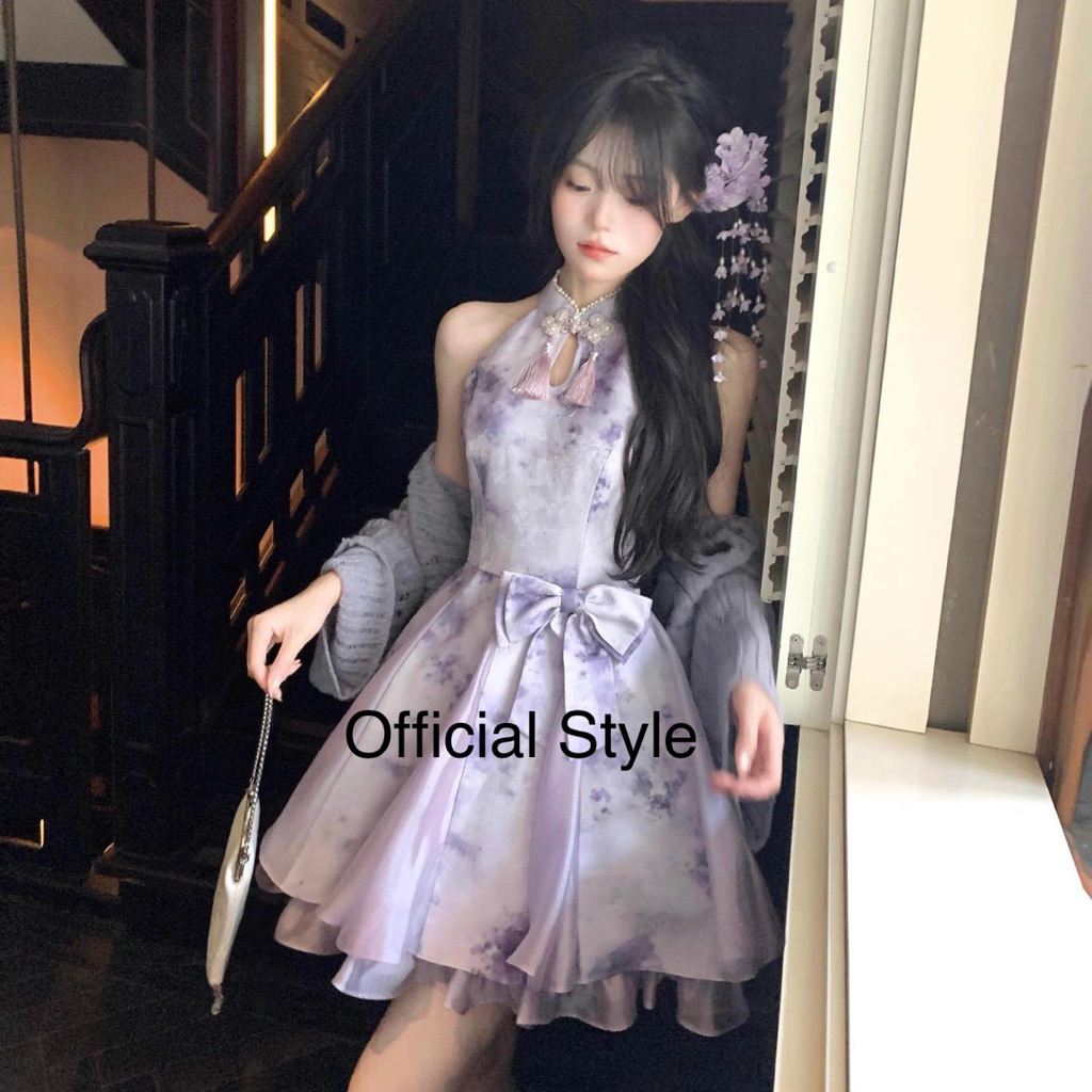 Cheongsam Dress Short Wanita - Qi Pao Dress China Style #D=25-0056