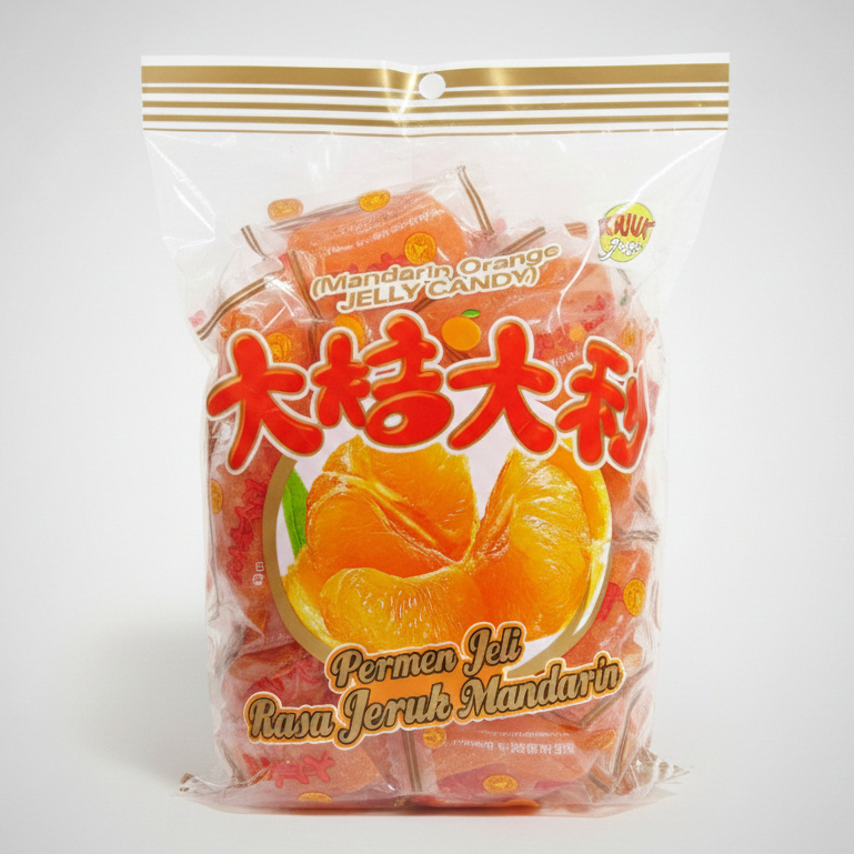 Permen Jelly / Jelly Jeruk Mandarin Hong Mao 216 gr / Jelly Jeruk Mandarin / Halal