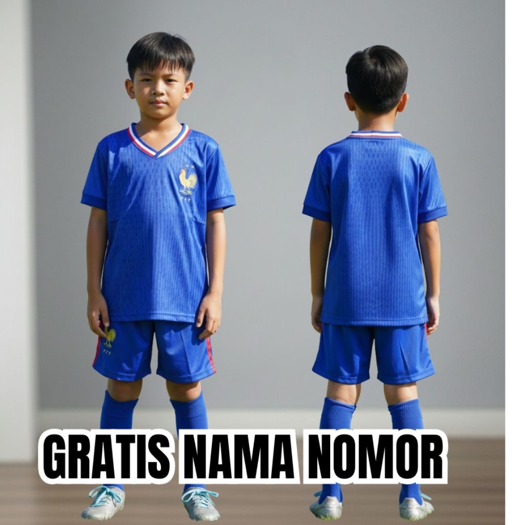 AURI SPORT JERSEY BAJU BOLA ANAK FRANCE UERO TERBARU USIA 7-15THN