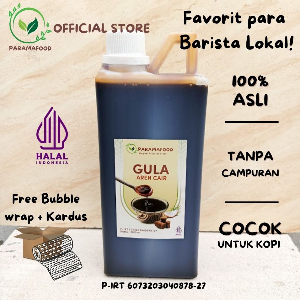 Paramafood Gula Aren Cair / Gula Aren Cair Pandan Gula Aren Sirup 1 Liter