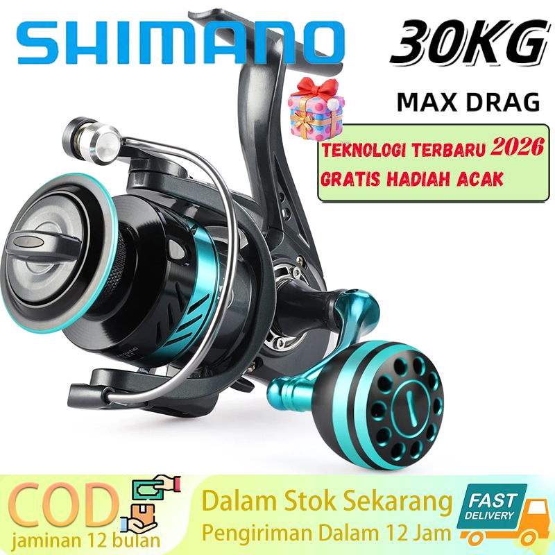 COD SHIMANO Reel Pancing Murah Kuat Power Handle Fishing Reel Max Drag 30kg Saltwater Long Shot Reel