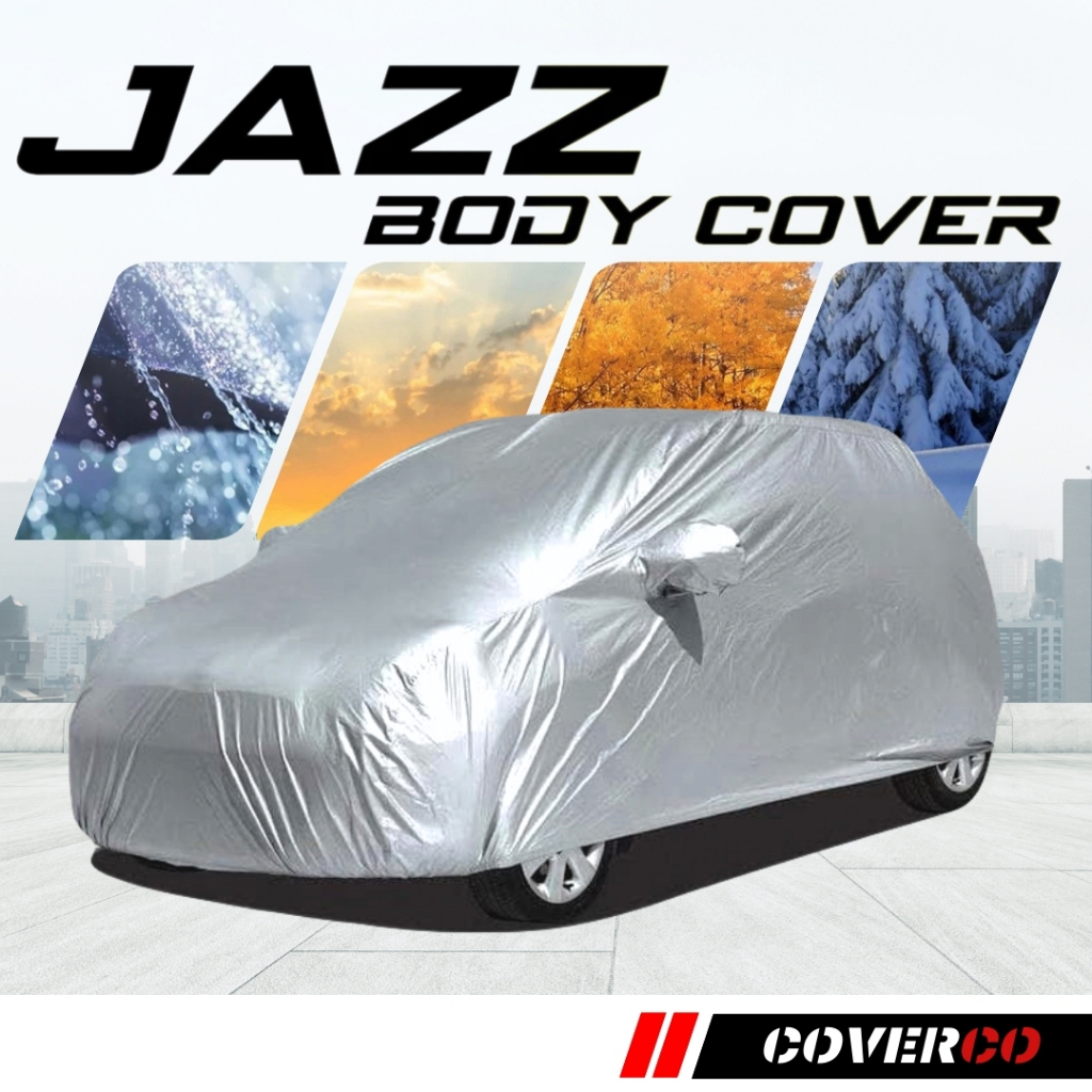 Sarung Mobil Jazz Cover Penutup Mobil New Jazz RS Jazz Idsi 2005 Ge8 Waterproof Silver Polyester
