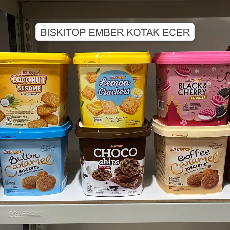 Biskitop Timba Kotak 320gr / Aneka Biskuit Timba - Biskitop Bucket/Timba/Ember Kotak- Biskuit Aneka 
