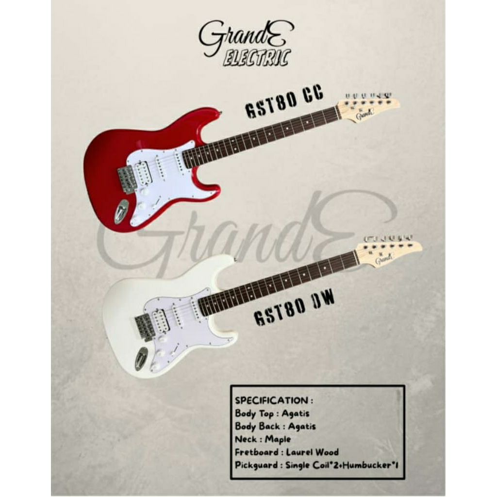Grande GST80 Gitar Elektrik electric gitar impot