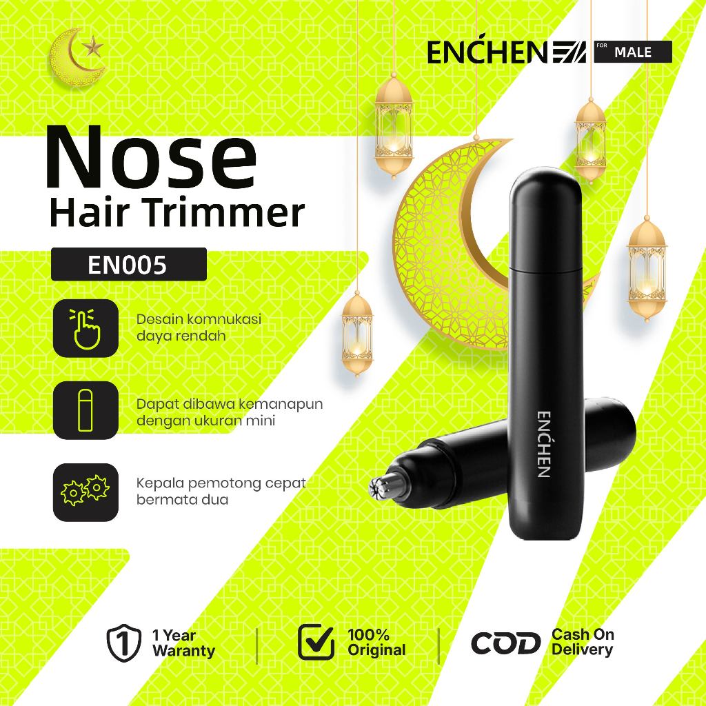 ENCHEN EN005 Pembersih Bulu Hidung Hair Nose Ear Trimmer Alat Cukur Bulu Hidung included AA Battery