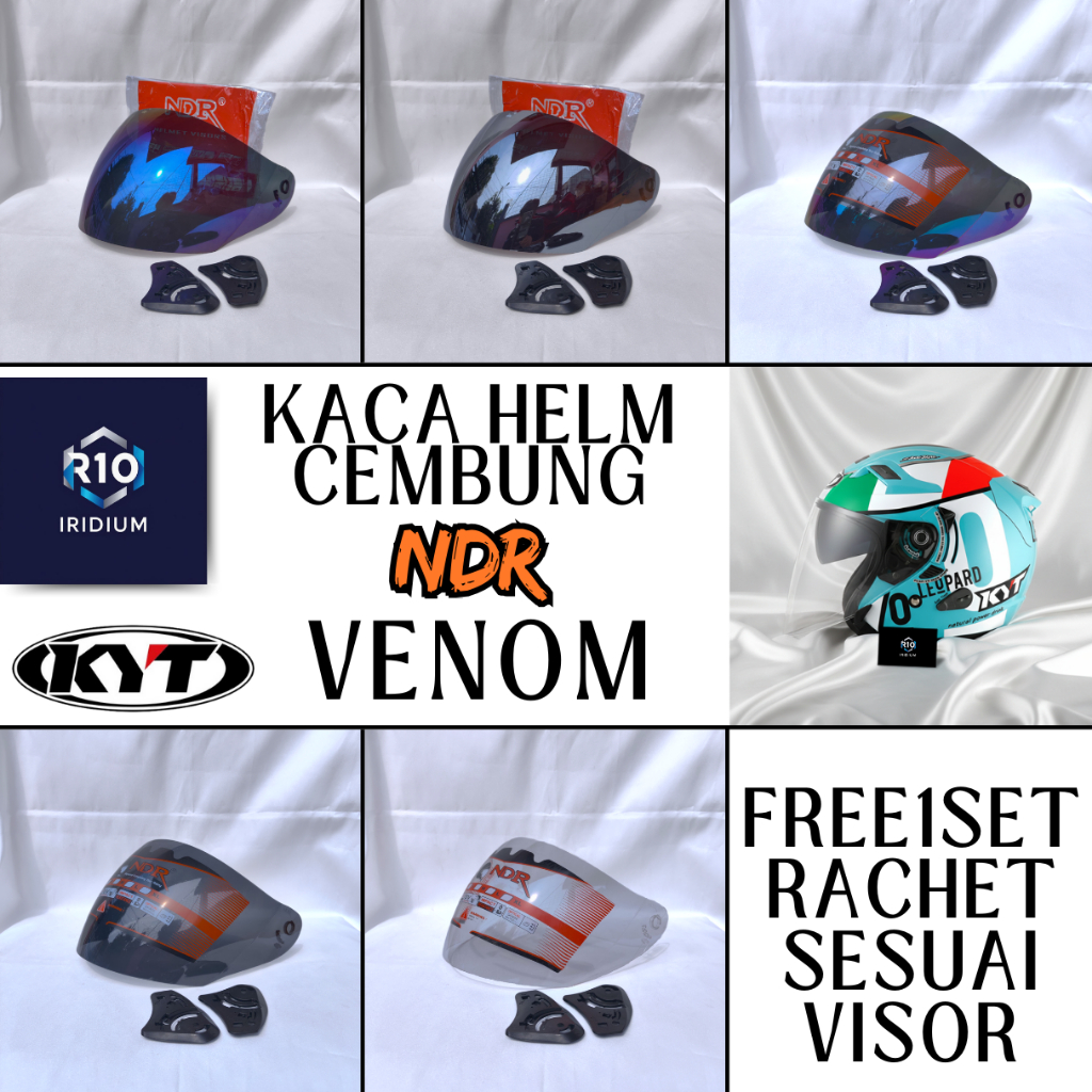 Kaca Helm KYT VENOM Visor Helmet CEMBUNG venom open ganteng kyt iridium murah