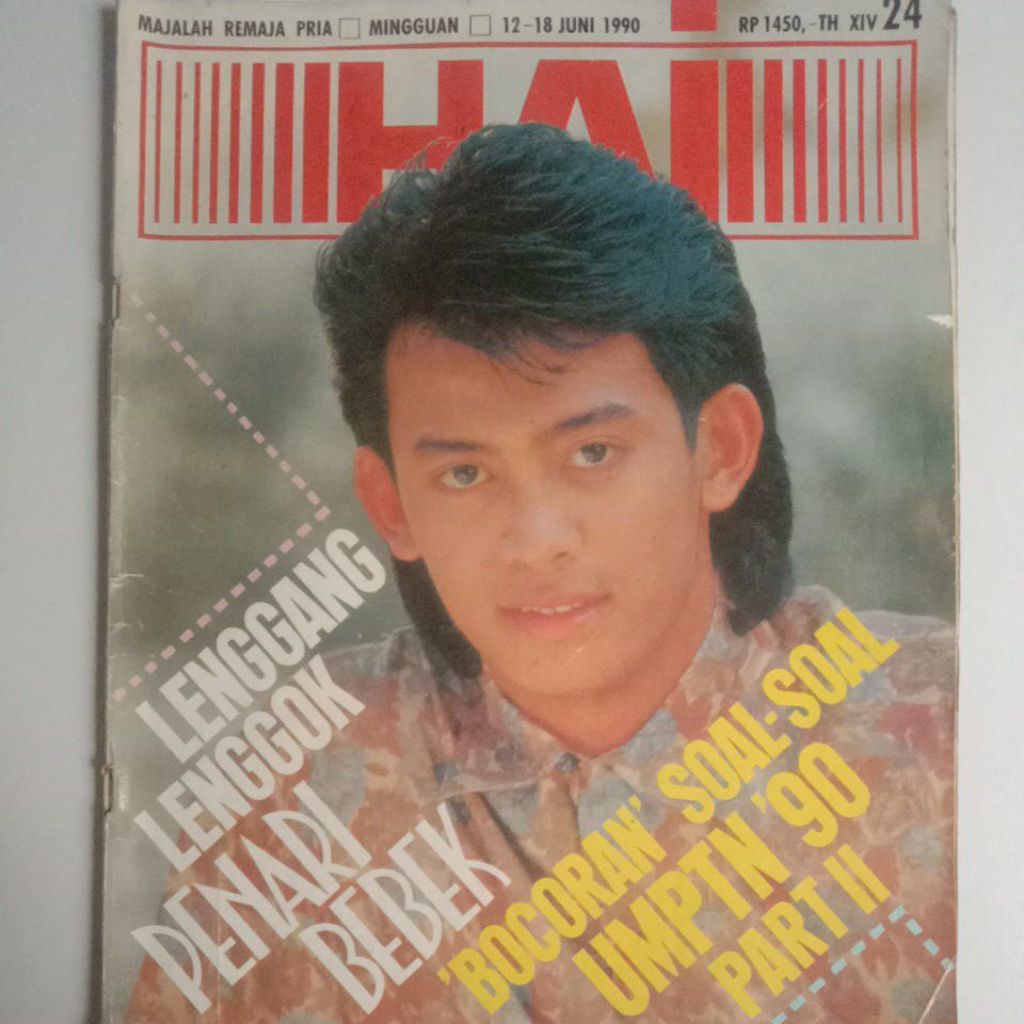 Majalah Hai Tahun 1990 Cover Tampan Nanan Yunanda (Finalis Coboy'89)